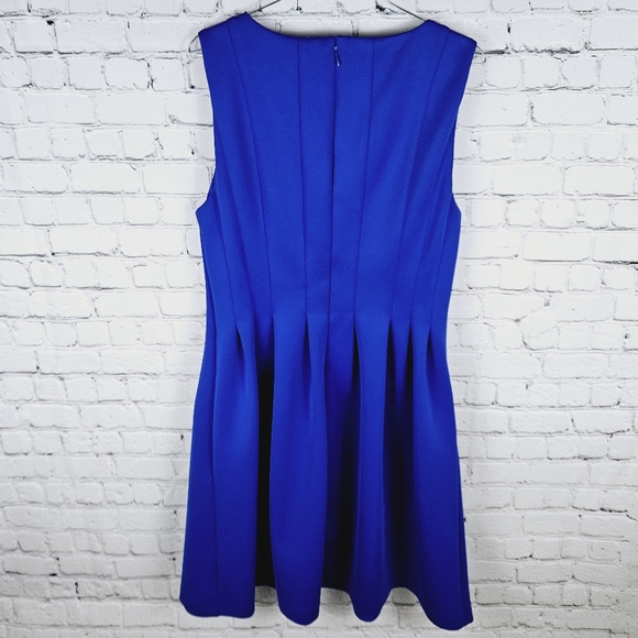 CALVIN KLEIN | stretch lined sleeveless pleated fit-and-flare pocket dress - Picture 4 of 7